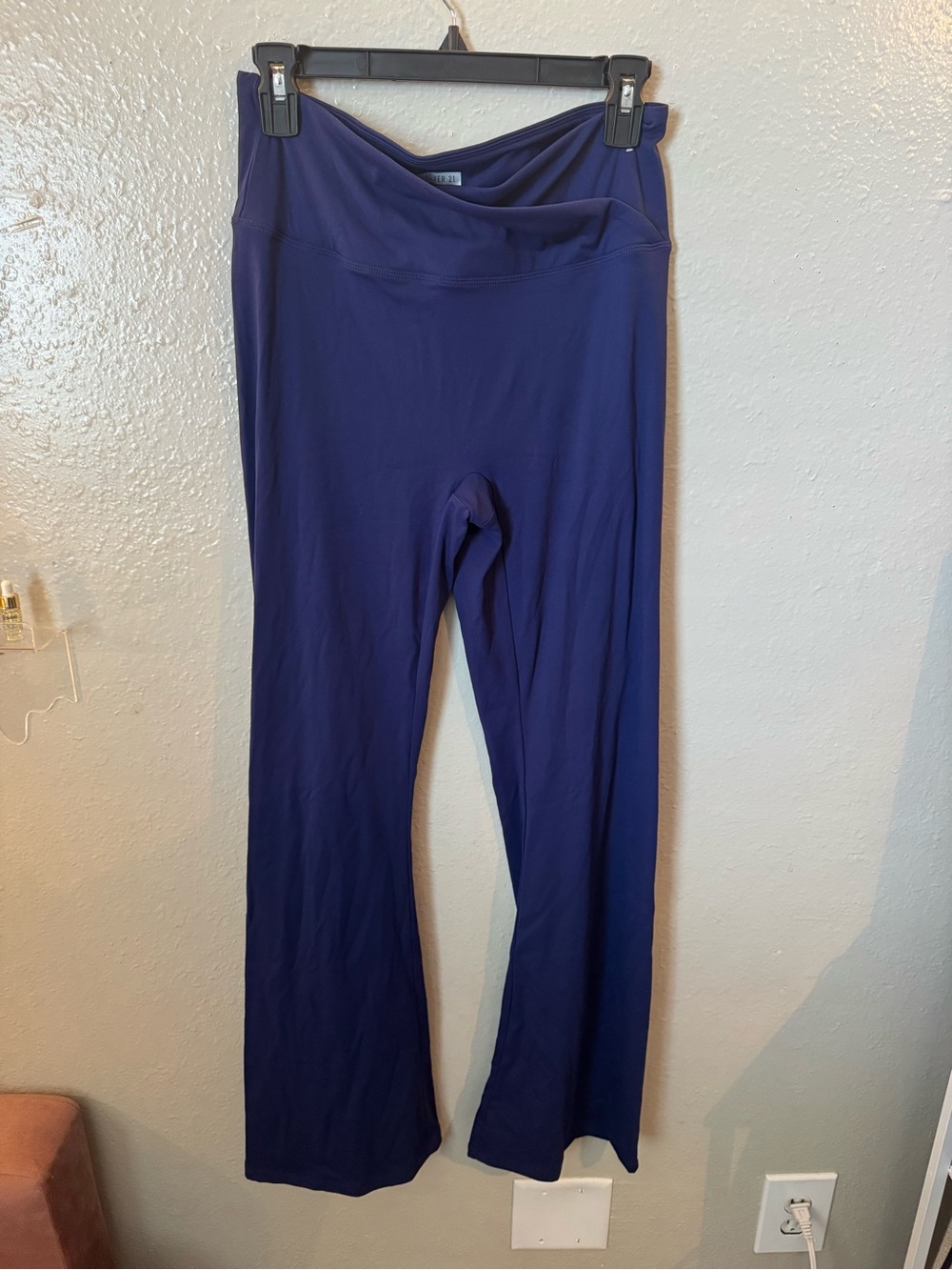 Dark Navy Fold-Over Waist Yoga Pants